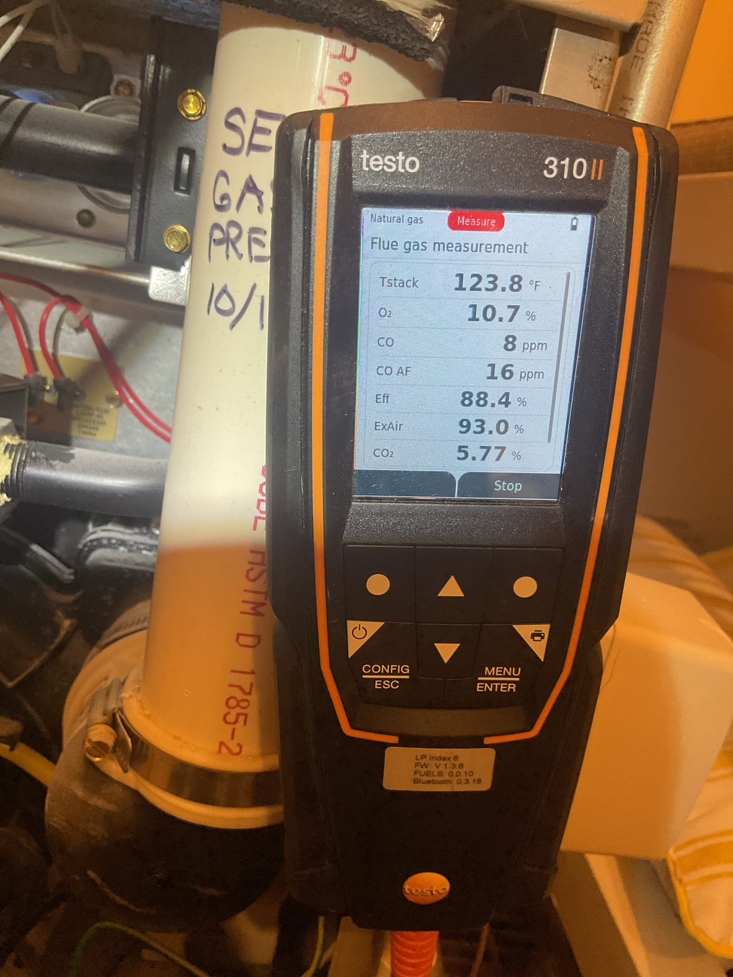 Luis 9-8-26 
Performed gas heat inspection on carrier 90% gas furnace from 2024.  System is located on second floor closet, with two zone thermostat arzel zoning, check all electrical connections and components, replace filter clean and inspect sensor/burners ok. Check gas pressure and perform combustion test ok. Check supply and return air temps ok. Cycle gas heater ok. 
System in good operating condition at this time.
I talked to customer about water safety and surge protection. Customer not interested at this time. I emailed recommendations. 