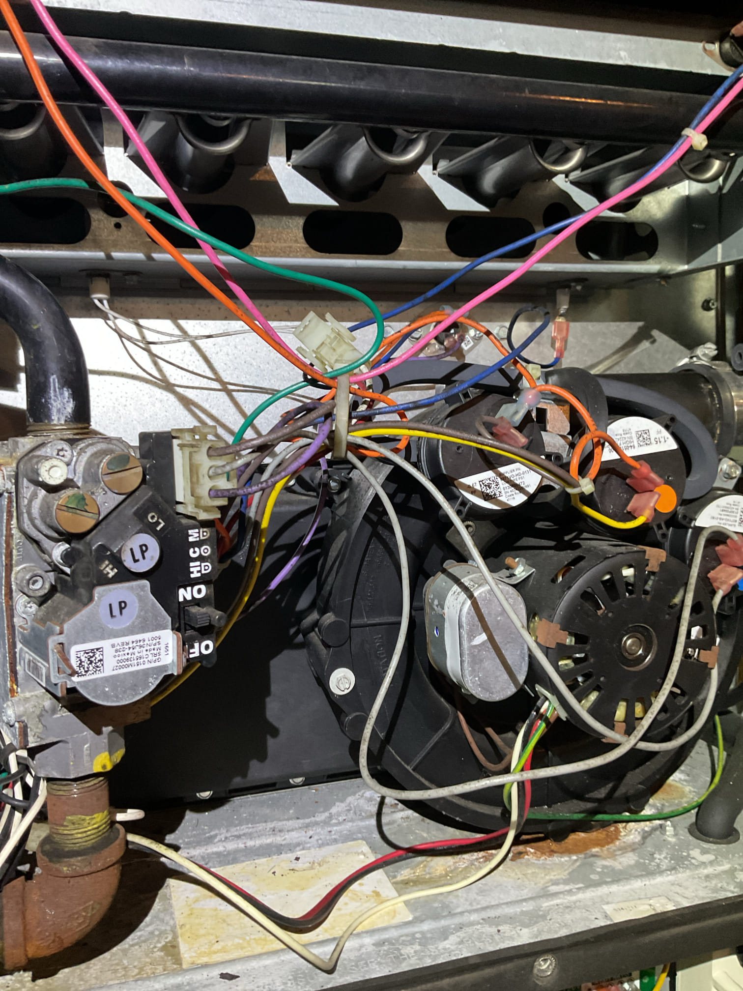 09/08/26 Dan 

I arrived to the customers home to service their 9yr old 95% amana  gas furnace system. 
I started with checking the air filter and replaced , the filter size is a 413 , I also completed a humidifier service on a 600 humidifier. I checked all my electrical connections and voltages. I inspected the heat exchanger and tested the  burners , flame sensor and the igniter. I water tested all tubing and hoses and inspected the collector box . I inspected the exhaust and fresh air pipe for restrictions and bellies. I inspected the inducer and the blower motor operation. I checked and tested for combustion and took temp rise splits at the return and the supply. Everything is running fine at this time of service. I collected for $354.46 paid by check # 4399