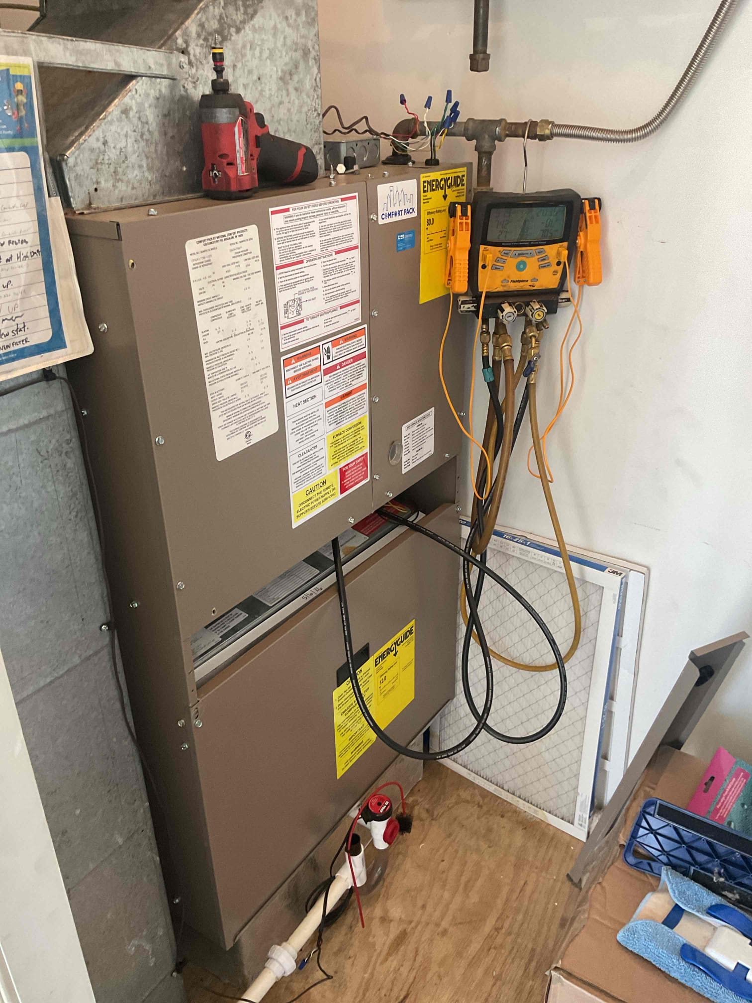 9/11/26. Fully assessed no cooling situation on 2020 ncp package unit. Found system low on charge with everything running it was 204/52. Got office to look up system and the evaporator coil was only a 5 year warranty. Provided estimate to repair and also option to replace package unit system. Got price from our office on replacement and presented that to the customer. Customer decided to go with replacement.collected down payment check # 3210.