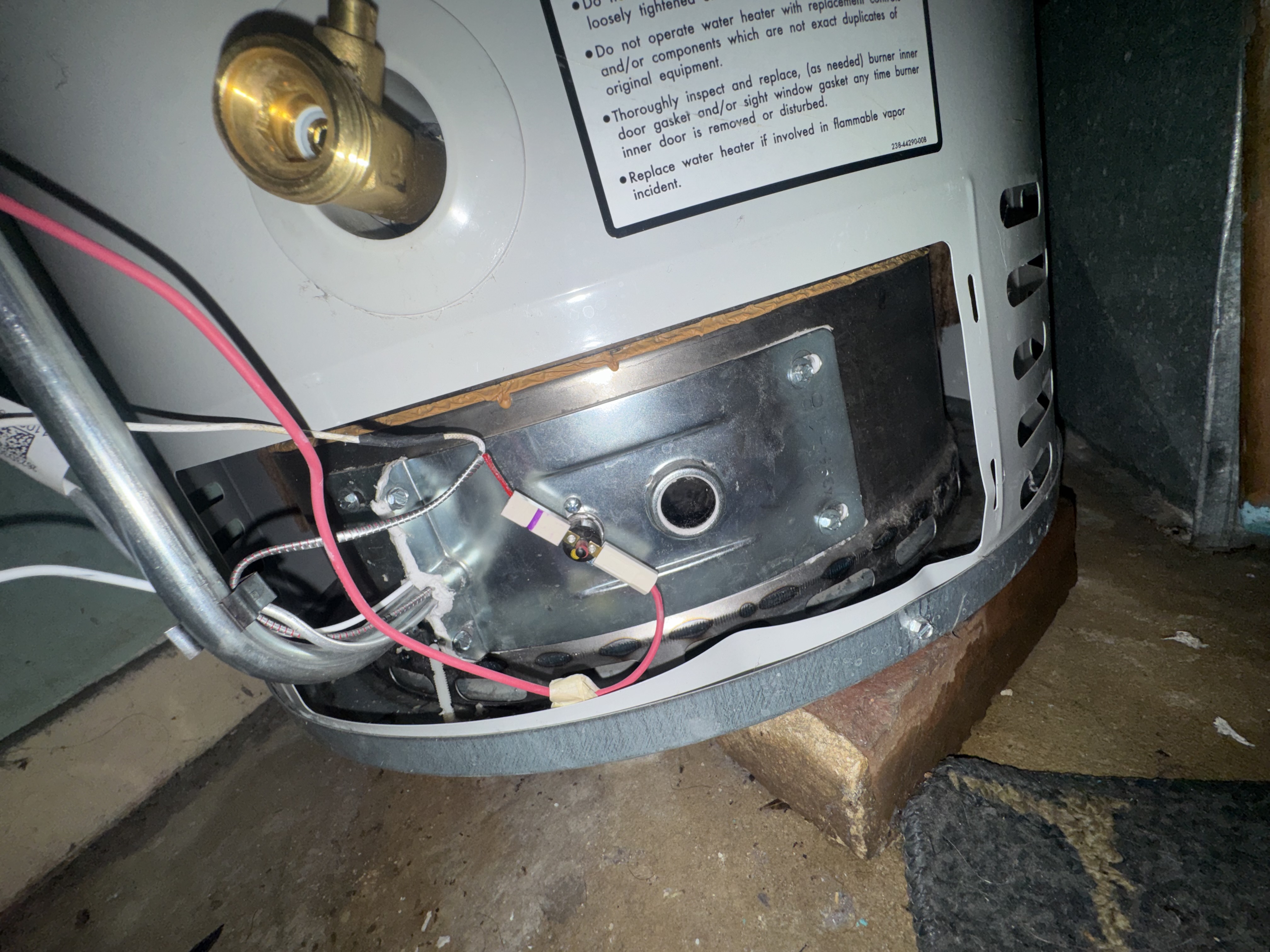 8 y/o basement furnace & water heater 80%-(AMANA & BRADFORD WHITE)
-Arrived on site & spoke with customer 
-Located tstat/furnace and proceeded with heat check inspection 
-Verified operation & inspected system thoroughly 
-Changed filter (20x25x1) and cleaned burners/sensor
-While cleaning burner assembly I noticed the igniter was showing signs of failure 
-Brought this to customers attention in which she agreed on replacing (part is on order)
-Conducted combustion test & all numbers/readings are in optimal range 
-amps,volts,deltat,combustion,GP are all in optimal range 
-(IGNITER IS ON ORDER)
-While performing heat check I inspected water heater which was directly next to furnace 
-Expansion tank was compromised and inoperable 
-Brought this to customers attention in which she agreed on replacing 
-PRV was also replaced due to failure from previous expansion tank
-New GV/Ignition module was installed due to PRV leaking onto module during start up (not charged for this component/cove