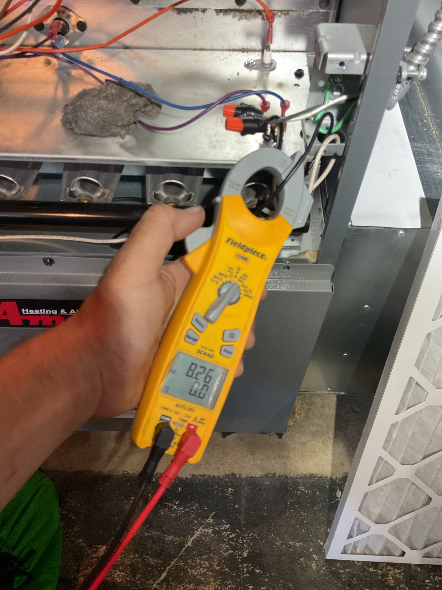 
Completed heat tune up for natural gas furnace. 100,000 BTU natural gas funace 80% efficiency. 

Replaced 16x25x1 filter
Inspected heat exchanger, burners, flue pipe, inducer assembly and hoses
Inspected hot surface ignitor and verified resistance with meter
Cleaned flame sensor and verified flame rectification circuit
Measured temperature rise and static pressure
Checked wiring, controls, electric motors and components; there are no surge protectors; left estimate for blower motor surge protector
Checked manifold gas pressure
Inspected drain. Provided estimate for water safety, wet switch: will shut equipment down if water is detected on floor near equipment.

It has been noted that there is no carbon monoxide detector. Provided estimate for Defender Low Level Carbon Monoxide detectors.

Also provided estimate for UV light system that will keep indoor AC coil and drain pan clean, 
 
Combustion, draft and smoke tests: Pass

Gas furnace is operating well at this time. 