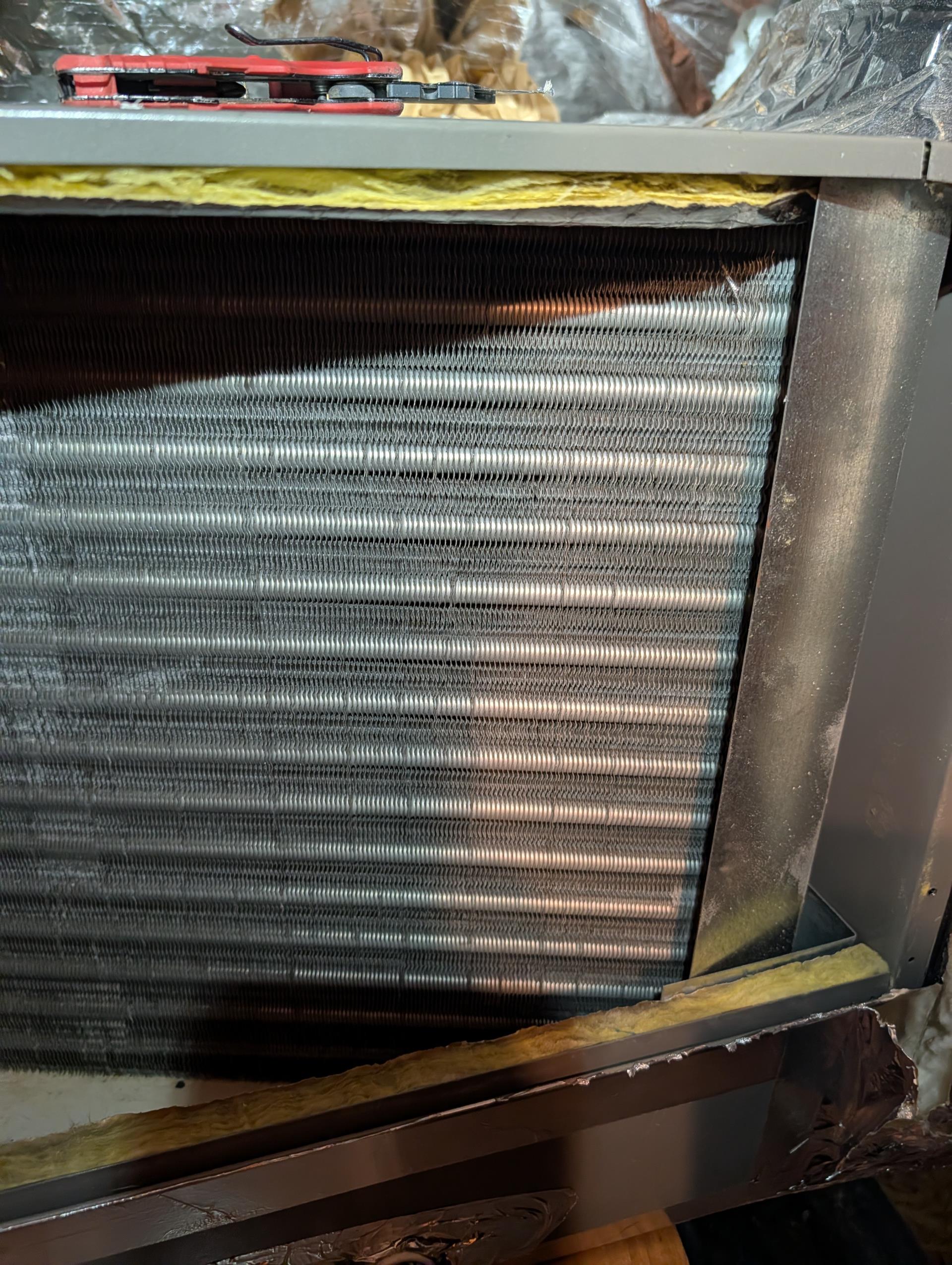2.5 Ton Lennox AC piston metering with gas furnace dates to October 2019.

*Used Lennox warranty verification to determine warranty expired 2025

System running in a vacuum.
Empty of refrigerant.
Leak can be heard at indoor coil. *Because system was running in a vacuum for a short period air can be heard sucking into the leak point of coil. 
Indoor coil needs to be replaced. 
Very important to consider that because compressor has been running in a vacuum for unknown amount of time, compressor failure is likely soon.

Explained everything to homeowner. Sent email estimate to replace indoor coil and install new low pressure switch. Also scheduled sales call for AC replacement for today 2PM. 
Also emailed estimate for compressor replacement for homeowners information. 
Left power off to disconnect to prevent compressor from running. Running AC when in a vacuum can cause damage 

• No obligation quote to replace system
• A Comfort Specialist will provide several options to suit your comfor