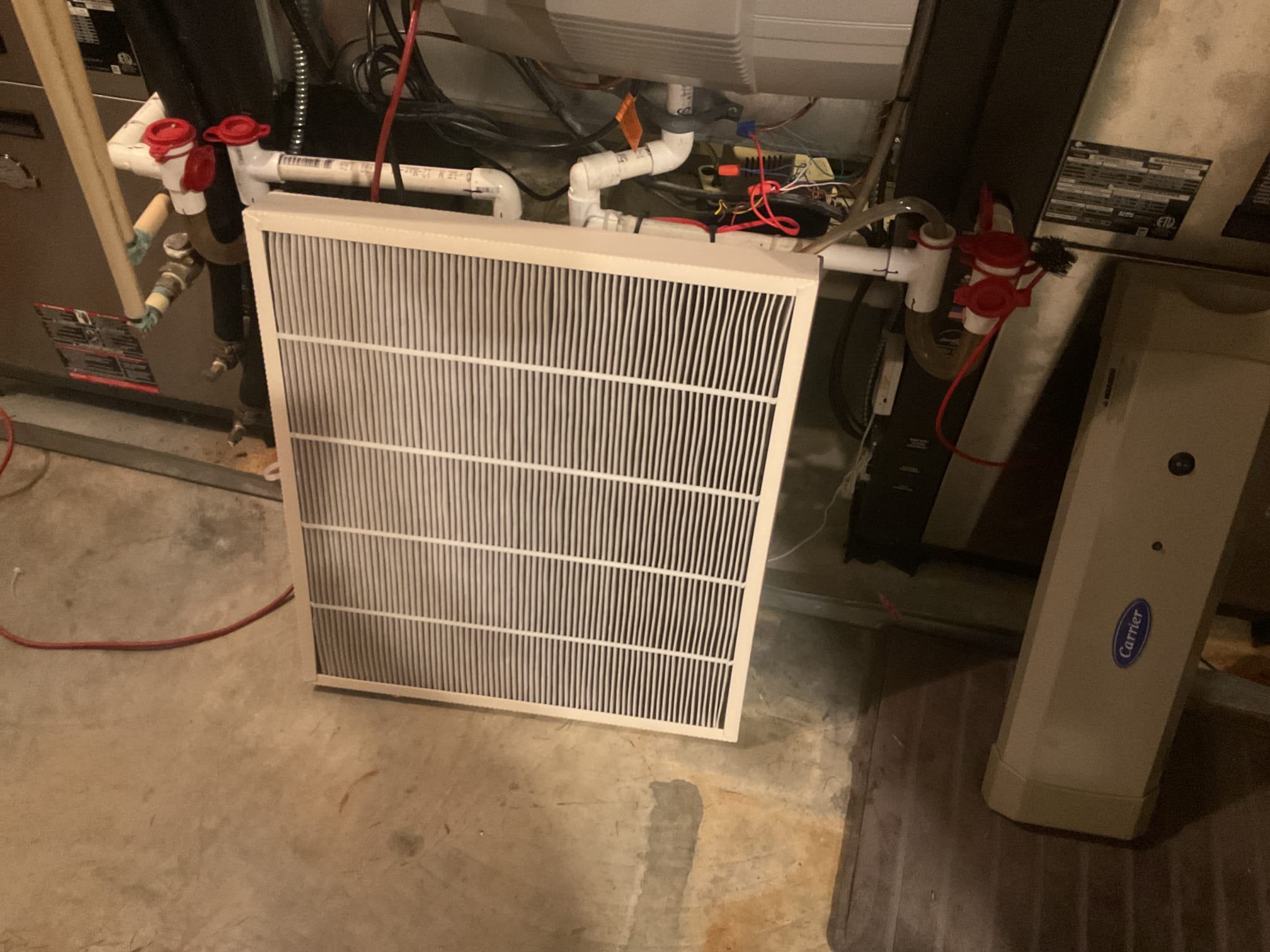 9/16/26. Performed precision a/c tune up on (2) climate master geothermal systems. Return is joint. Air filter is clean. Checked all electrical connections and components. Flushed out condensation drains and blew out with co2. Inspected coils. Tested capacitors. Checked water temperature splits and air temperature splits. Found no surge protection on Ecm blower motors, provided estimate to install. Both systems are working properly at time of service. 