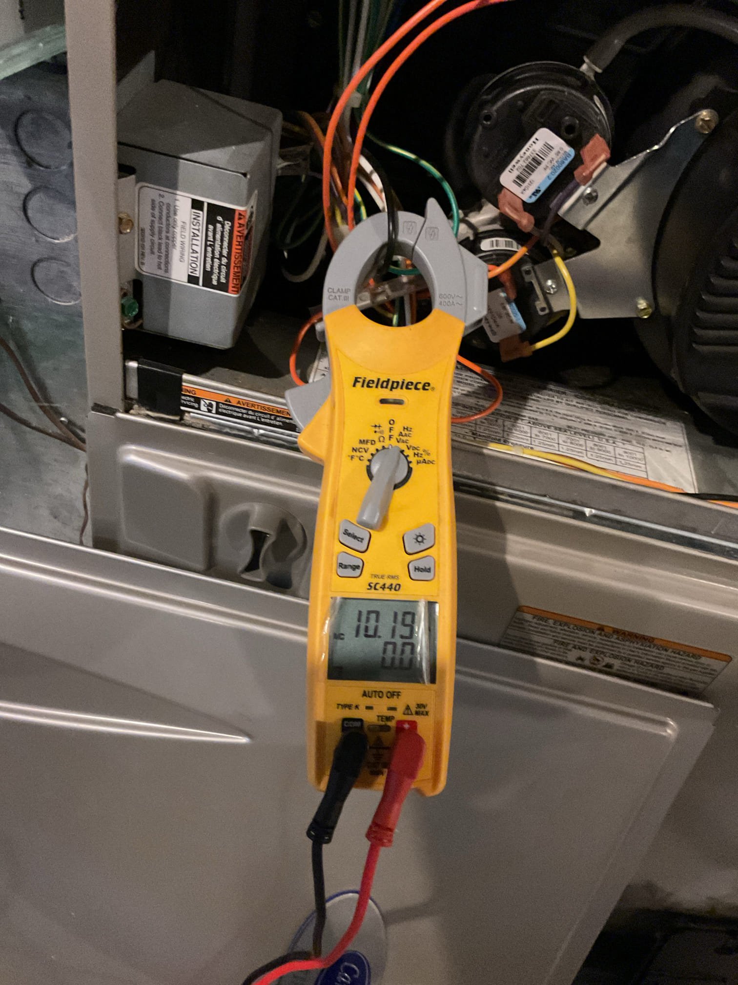 High limit switch was detached and one wire was left off during heat tune up process of inspecting heat exchanger.
I put high limit switch back in and wired.
Tested system in heating and cooling.
System operating well at this time. 