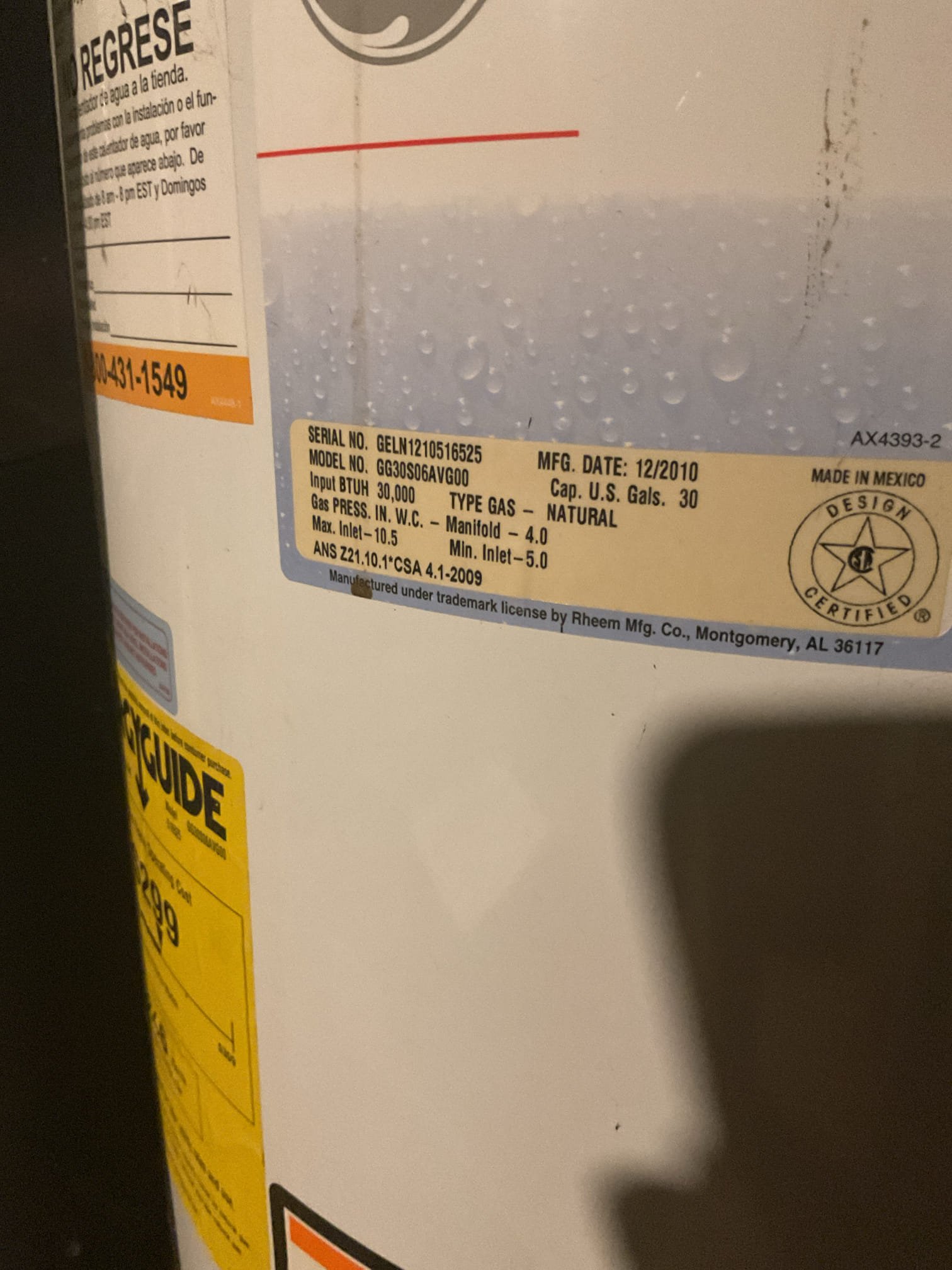 Luis 21-26
Performed gas heat tune up on two year old Goodman 90% gas heater. Check all electrical connections and components ok replaced filter 413 test pump and check drain, clean sensor and inspect burners check gas pressure and perform combustion test ok. Supply and return air ok cycle gas heater ok. I informed customer about water heater age. 16 year old. Provided estimate to replace water heater. Customer will call in to office to schedule plumbing visit, there is some work to be done. 