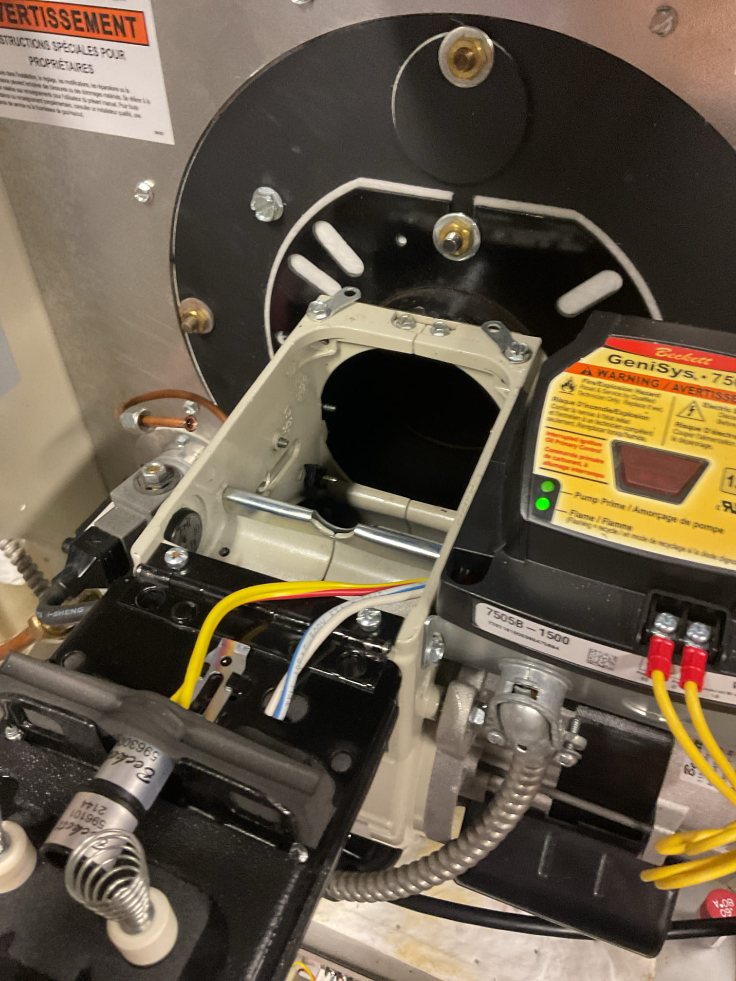 9/21/26 Dan 

I arrived to the customers home to service their 3 yr old spirit oil furnace system. 
I started with checking the air filter and found good , the filter size is a 20x25x4 supplied. . I checked all my electrical connections and voltages. I checked and replaced my strainer and nozzle , and the oil filter. I inspected and set my electrodes for proper gapping for optimal performance.  I inspected the flue pipe  for corrosion and pitting. Inspected my heat exchanger and the chimney for clearance. I bled the oil burner and tested system for smoke and combustion. I took temp rise splits at the return and the supply. Everything is running fine at this time of service. I collected for $105.40 for a spin on oil filter and a humidifier service. Paid by cc. 
