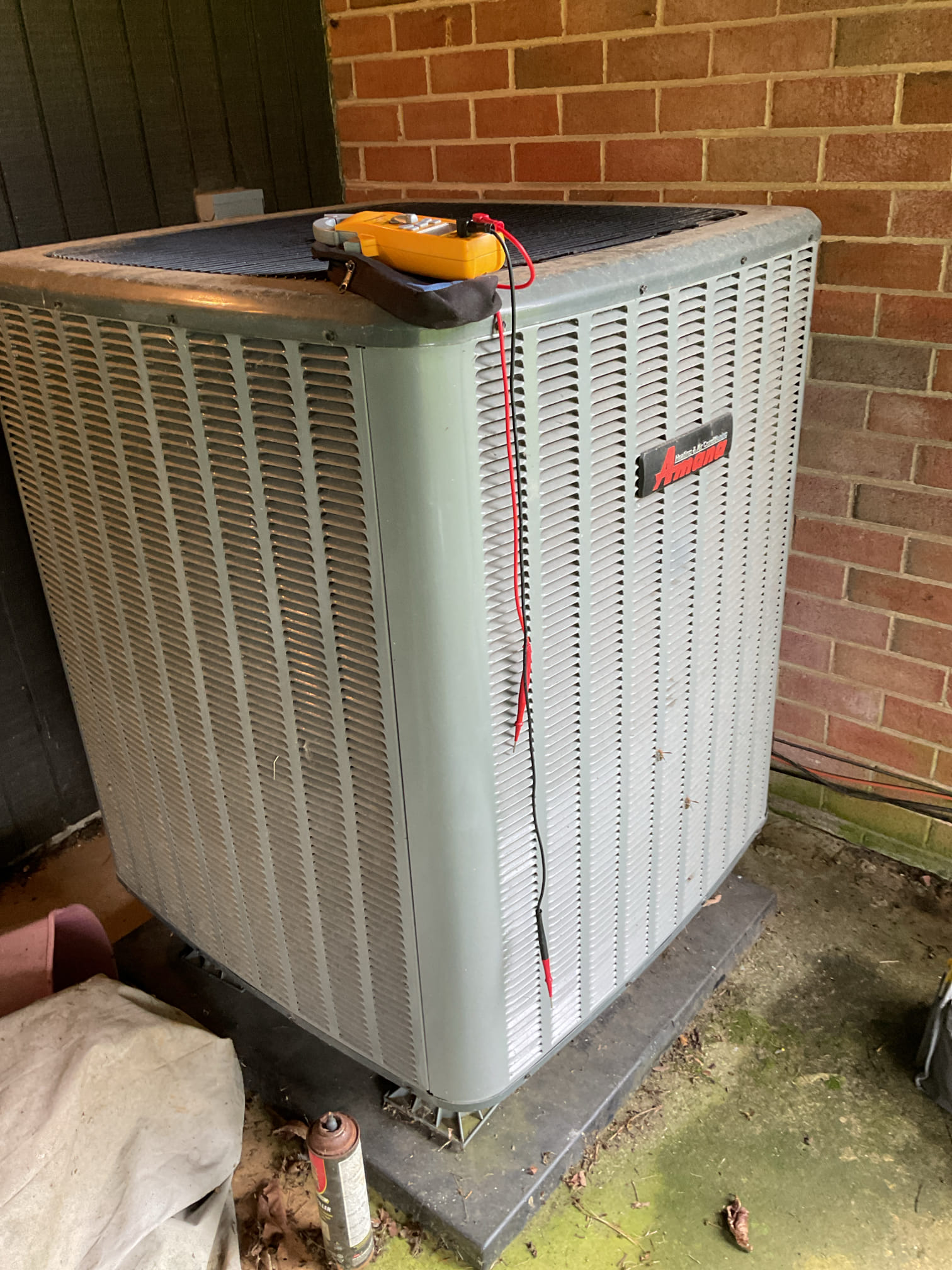 9/22/26 Dan 

I arrived to the customers home for a heat pump check up on a 4 yr old amana system . I checked all electrical connections and voltages . I checked the air filter and found very dirty, the customer will order more filters filter size is AA 413 . Inspected the indoor coil and the blower motor and checked the amperage draws. I took indoor temp splits at the supply and return. I looked at the outdoor heat pump and tested for an outdoor btu output. Inspected the outdoor components and unit pressures. Everything is working fine at this time of service. 

I did leave a price for a 413 replacement, she will order new filters . 
