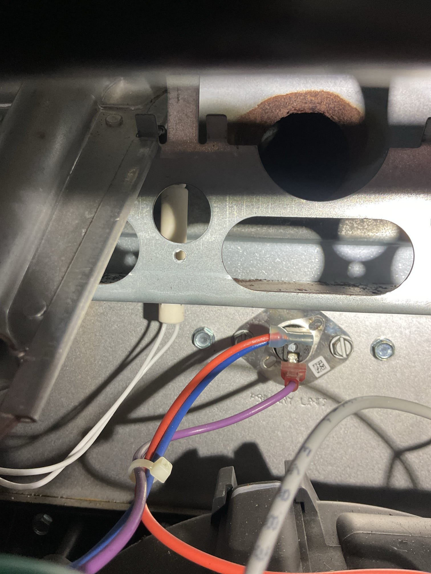 Provided email estimate for tank water heater sediment flush. I inspected water heater and flushed 5 gallons. Tank and water are clean. Burner and pilot assembly good. Expansion tank in good (replaced 5/2023) Water pressure and pressure reducing valve Good.
Water heater in good condition and operating well at this time. 

Completed heat tune up for 60,000 BTU propane furnace
Dibiase install October 2019; system is 6-7 years old, 


Replaced 16x25x1 filter
Inspected heat exchanger, burners, flue pipe, inducer assembly and hoses: cleaned burners as best as possible but they have decent amount of corrosion and there was 1 incomplete trial for ignition during my time today. Amana now offers stainless steel burners. Recommend and provided email estimate for stainless steel burner upgrade. 
Inspected hot surface ignitor and verified resistance with meter
Cleaned flame sensor and verified flame rectification circuit
Measured temperature rise and static pressure
Checked wiring, controls, elect