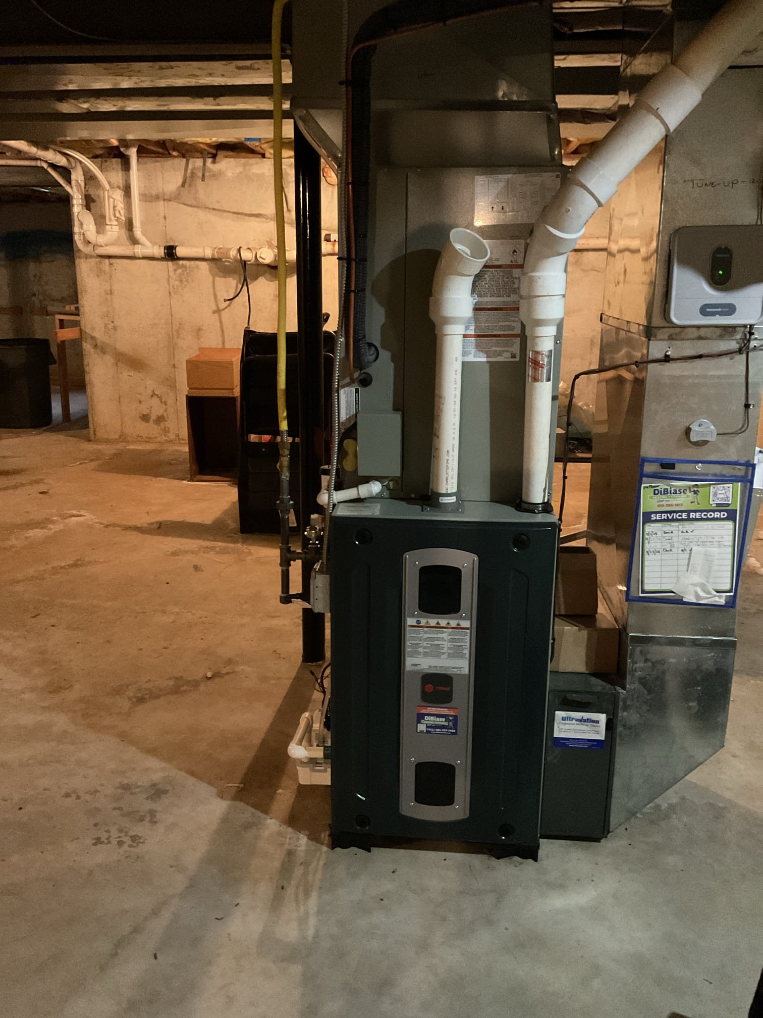 9/23/26 Dan 

2 furnace check ups . 
I arrived to the customers home to service both their 1  yr old trane 95% gas furnaces. I started with checking the air filters and found good, customer replaces his own filters, filter sizes are (2) 16x25x4. I checked all my electrical connections and voltages. I inspected and tested the  burners , flame sensors and the igniters on both units. I water tested all tubing and hoses. I inspected the exhaust pipe for restrictions and bellies. I inspected the inducer and the blower motor operations for both units. I checked and tested for combustion and took temp rise splits at the return and the supply's on both systems . Both heat systems are working fine at this time of service. 