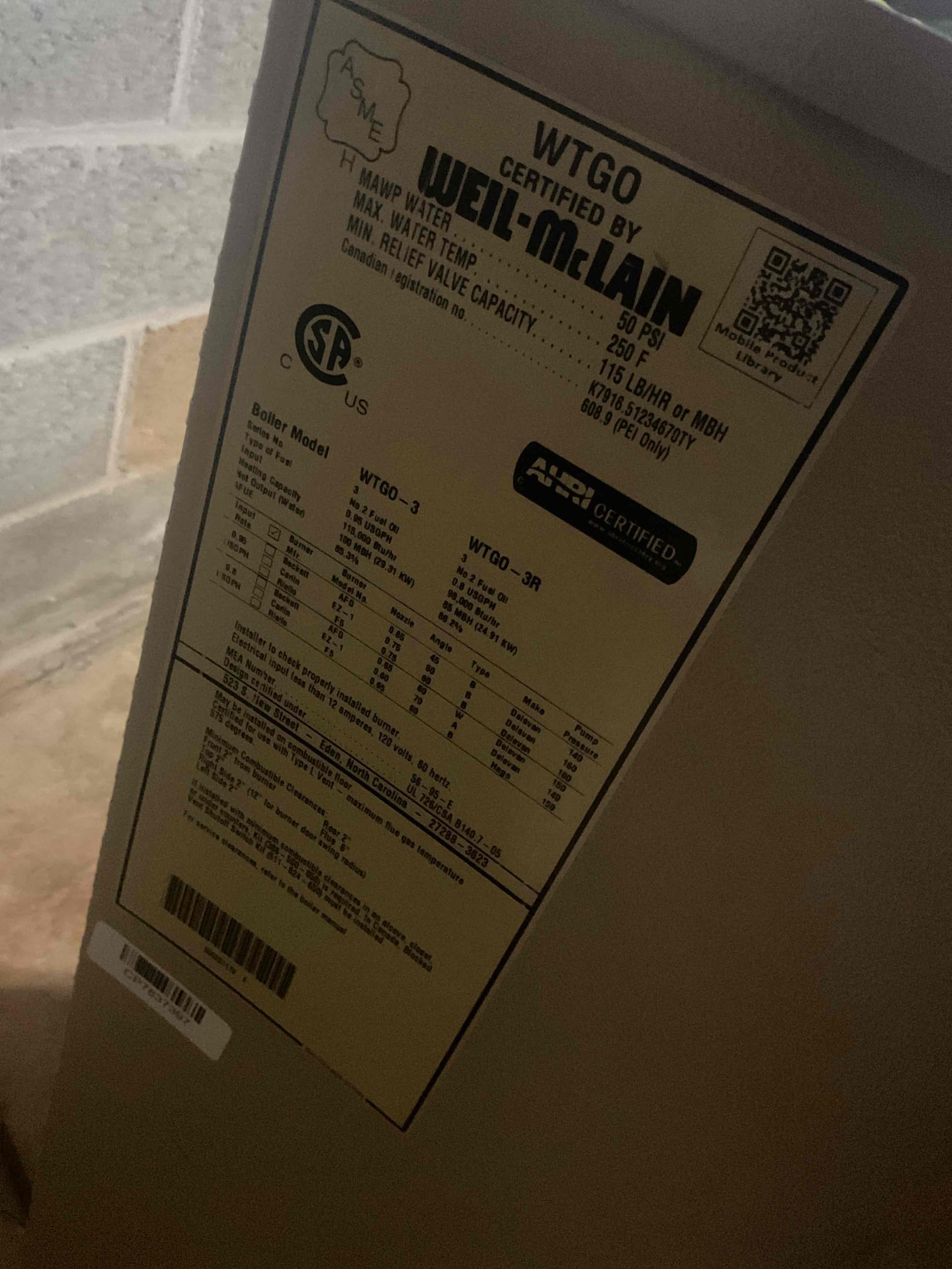 Luis and Liz 9-24-26
Performed precision oil tune up on Weil McLain oil boiler. Vacuumed soot from smoke pipe and heat exchanger. Replaced.85x45 b nozzle. Replaced rf1 oil filter. performed smoke and combustion test, oil boiler is working fine at time of service. Cycle boiler ok hot water coil is getting hot, checked airflow across coil ok. Service humidifier and test operation ok new pad. 
I talked to to customer about oil tank (not visible) according to customer tank is over 25 years. I would recommend looking into replacing tank soon for safety. 