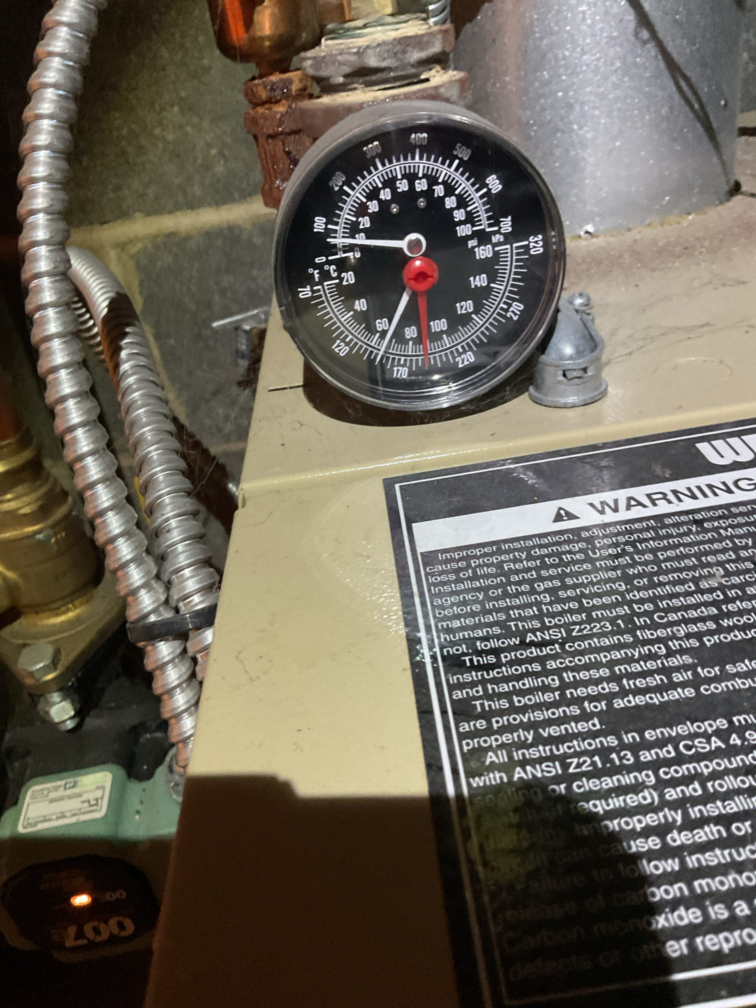 This customer called with no heat from their boiler. Our technician found the thermostat was blank because its batteries had failed, replaced the batteries, and got the boiler back up and running.