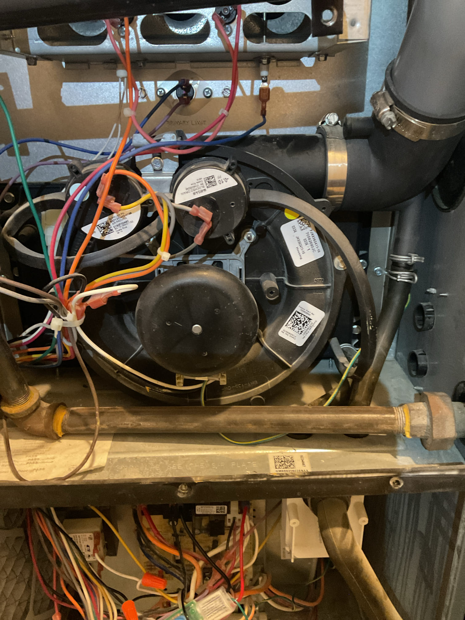 On 9/28/26, I serviced a 10+ year old 90% Goodman gas furnace for Dan. I began by checking the air filter, which was in good condition and sized at 16x25x1. I verified all electrical connections and voltages, inspected the heat exchanger, and tested the burners, flame sensor, and igniter. I also water-tested all tubing and hoses and inspected the collector box. The exhaust and fresh air pipes were checked for restrictions and bellies. The inducer and blower motor operations were inspected. I took combustion and temperature rise splits at the return and supply. The system is operational but past its normal life expectancy, so I recommended a replacement. I provided an estimate for a humidifier cleaning service and a system replacement evaluation. No payment was due, as the service was covered.