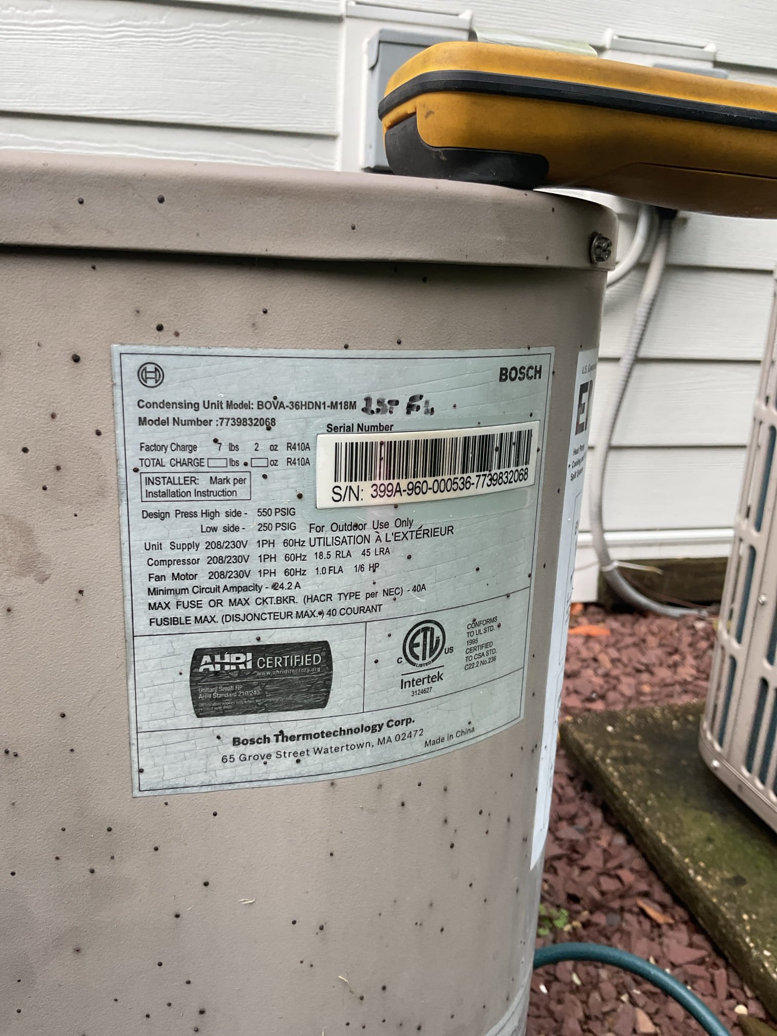 On 9/29/26, I replaced the indoor coil for the first-floor system for Alex and Barry. I recovered 3 pounds 2 ounces of refrigerant. The old coil was removed, and a new one was installed, reconnecting the drain piping with a union. I brazed in the new coil and liquid line filter drier while purging with nitrogen. The system was pressure tested to 350 psi dry nitrogen for 10 minutes, showing no leaks. The system was evacuated to under 500 microns, passing the vacuum decay test. Total R410A refrigerant added was 10 pounds. Temperature split was 20° (69-49), and superheat was 8° in test mode. The system is operating well. Payment collected for the balance.
