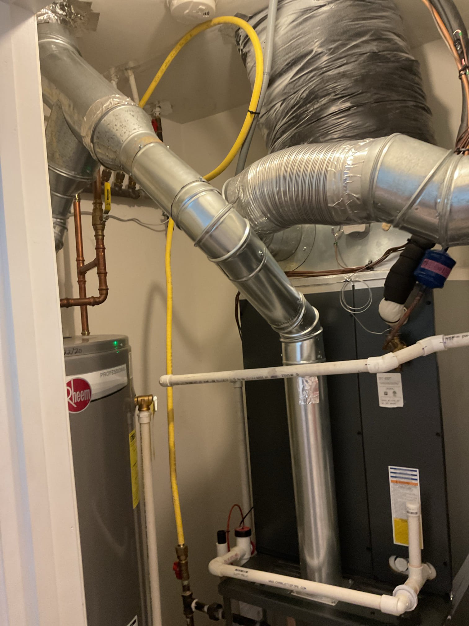 On September 29, I conducted a comprehensive service on a 6-year-old 80% efficient Amana gas furnace. I began by examining the air filter, which was in good condition and matched the specified size of 413. I then proceeded to check all electrical connections and voltages to ensure proper functionality. The burners, flame sensor, and igniter were meticulously inspected and tested. I also examined the exhaust system for any signs of restrictions, rust, or holes. Additionally, I inspected the inducer and blower motor for smooth operation. I checked and tested for proper combustion and took temperature rise splits at both the return and supply. All components were found to be operating correctly, and the system is running efficiently. The customer expressed interest in scheduling a free whole house plumbing inspection.
