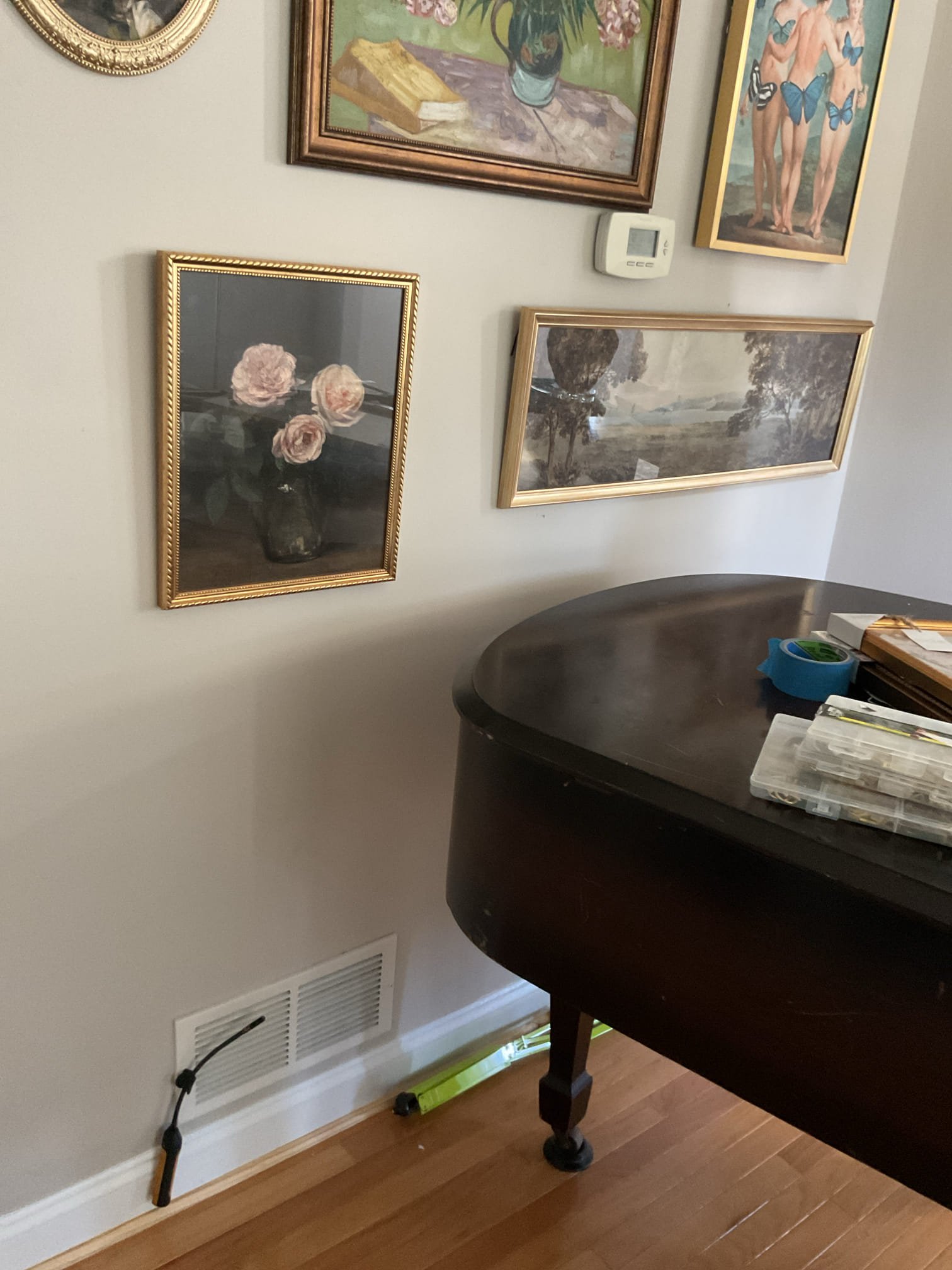 I inspected the 2004 gas furnace and AC system. The homeowner attempted to use the AC for the first time in a month, but there was no power to the indoor equipment. The emergency switch at the top of the stairs was off. After testing, I found the system adequately charged with R22 refrigerant. Electrical components and amp draw were good. The drain was clear but lacked recommended water safeties. The furnace passed the combustion test and visual inspection. Both systems are 22 years old and show significant wear. I recommended upgrading them, but the homeowner is selling and not interested in consultations. The first floor system is now operating.