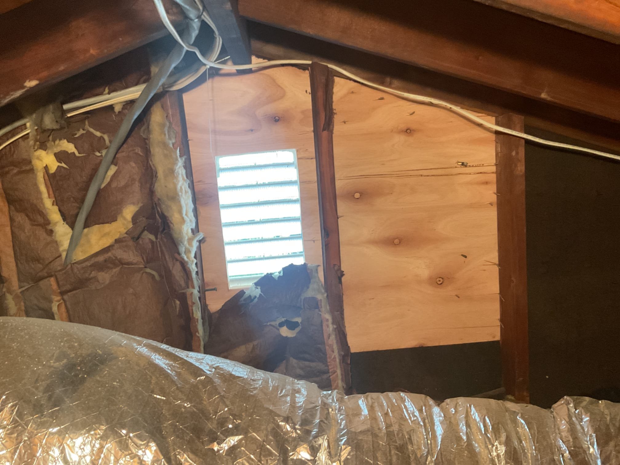 On 10/1/26, I assessed a 1-bedroom area with a musty odor. The thermostat was set at 71 degrees, and humidity was 57%. The temperature split was 19 degrees, and refrigerant pressures were fine. Ductwork was properly connected. The home has two gable vents and a non-functional exhaust fan, which I recommended replacing. I installed a UV bulb assembly after cleaning bacterial growth. I also informed the homeowner about energy audit programs to address humidity issues. The A/C was functioning correctly.