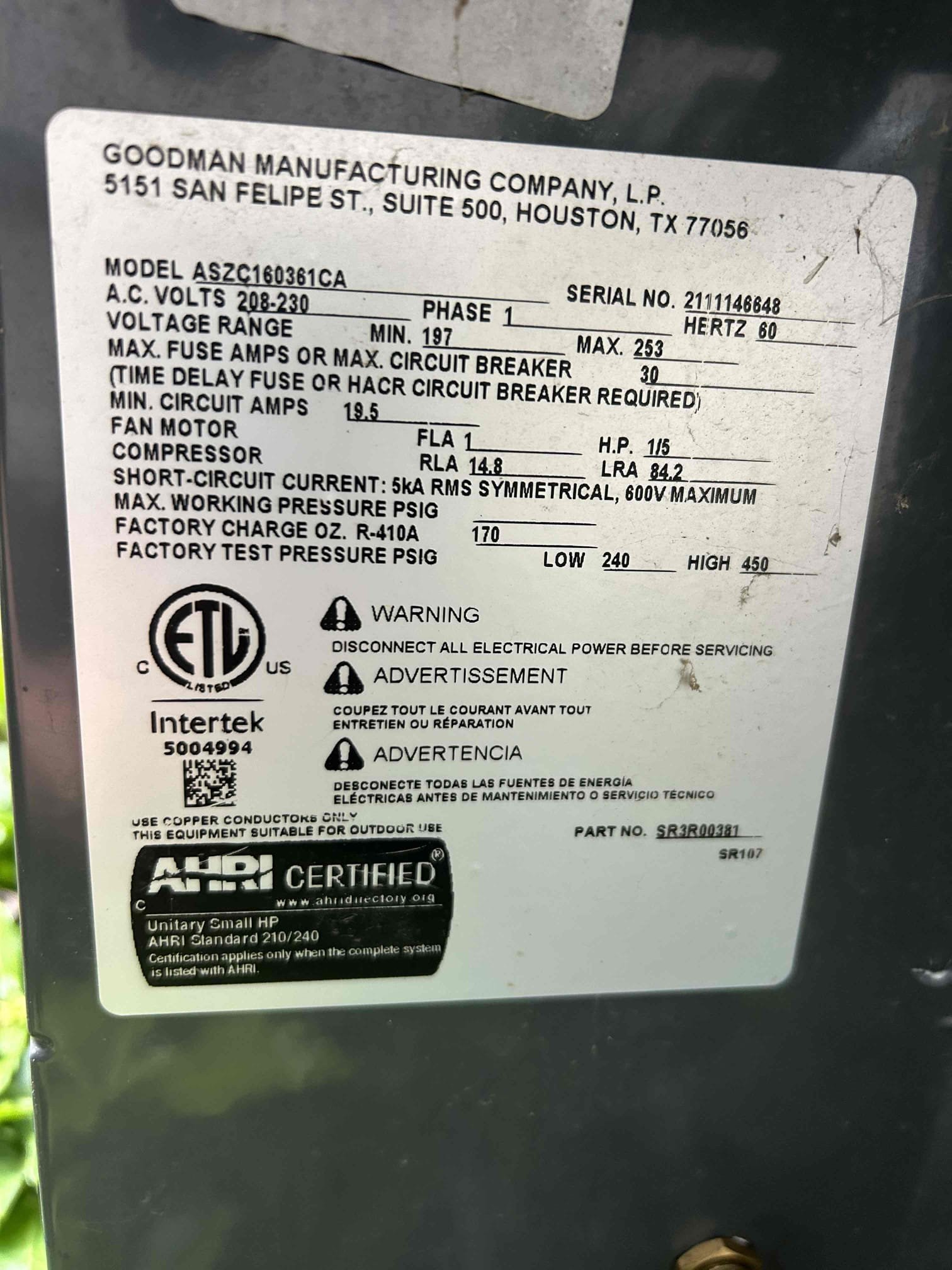 On October 5, I conducted a comprehensive heat pump checkup on a two-stage Amana communication system, rated at 3 tons. I inspected and tested all electrical connections, both low and high voltage, and replaced the 20 x 20 x 1 air filter. The humidifier was serviced, and the humidifier pad was replaced. Backup heat at 10 kW was tested and found to be operational. Refrigerant levels and pressures were checked, and the control board was verified to be functioning correctly. No error codes were present, and the system cycled properly.
