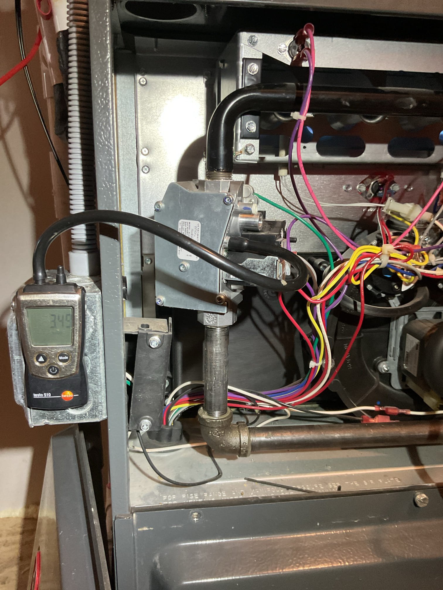 I installed an Aprilaire 620M Humidifier, including the drain, water feed, bypass piping, humidistat, and wiring. After installation, I tested the system, leaving the bypass damper open and setting the humidistat to 35%RH. I also completed a heat tune-up for the natural gas furnace, ensuring the 16x25x1 filter was in good condition. I inspected the heat exchanger, burners, flue pipe, inducer assembly, and hoses. Additionally, I cleaned the flame sensor and verified the flame rectification circuit. I provided an estimate for a low-level carbon monoxide monitor, which the homeowners approved. I installed and tested the monitor, ensuring it detected CO at 5 ppm. All combustion, draft, and smoke tests passed, and the gas furnace is operating well.