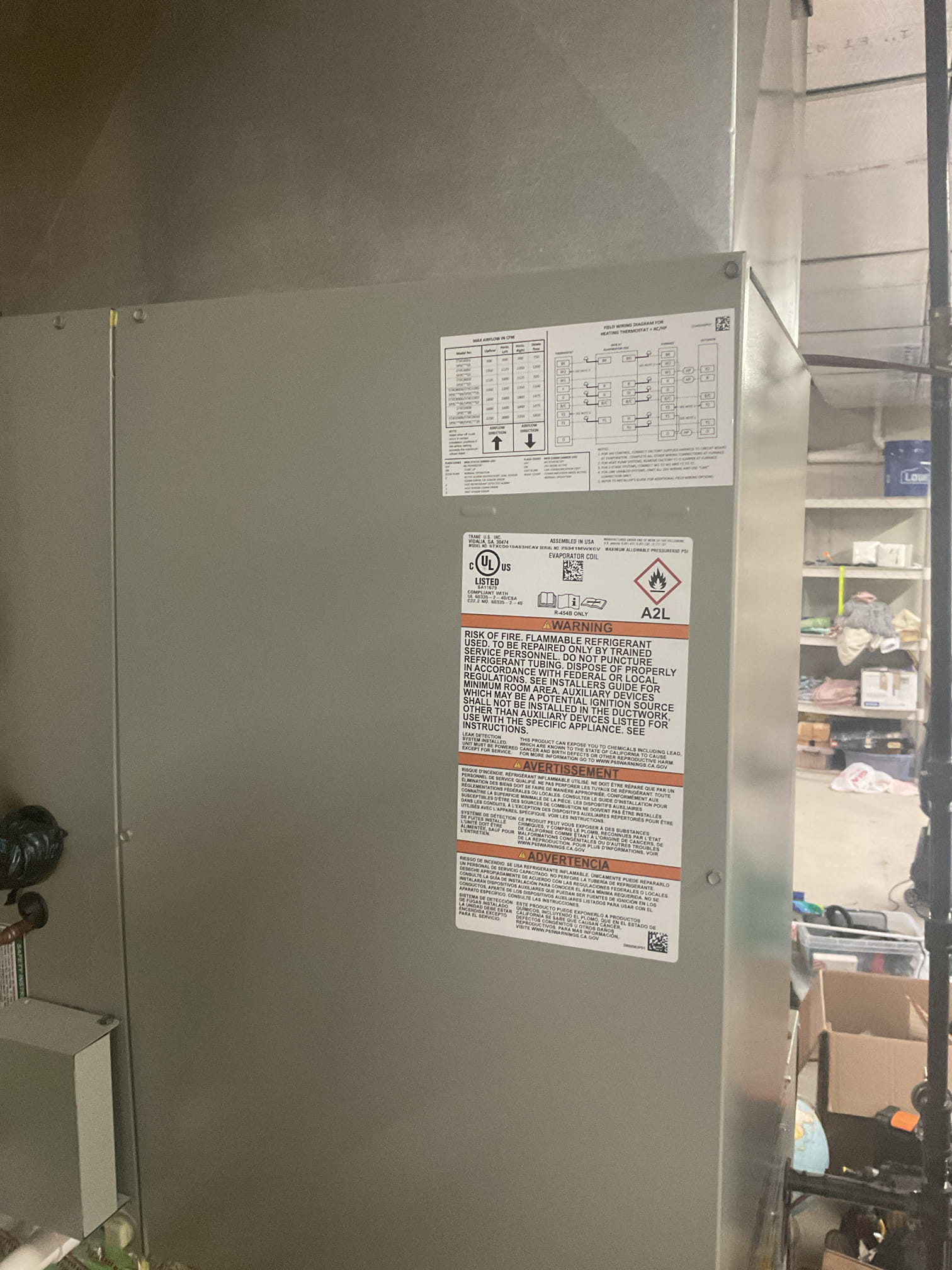On 10/10/26, I assessed a heating issue with a 2025 Trane Link hybrid system. Upon arrival, the thermostat appeared satisfied, but an error code indicated the A2L sensor was not connected to the mitigation board. After verifying the connection, I discovered the blower was running continuously on the gas furnace. Although there is no bypass option for the A2L sensor in the Trane Link setup, switching to emergency heat allowed the system to function normally. I also switched to the propane furnace. The issue began after a recent power blip, and a maintenance visit two days prior. I ordered a new mitigation sensor, which will be returned and installed. The customer currently has heat, and no charge was applied under the 2-year warranty.