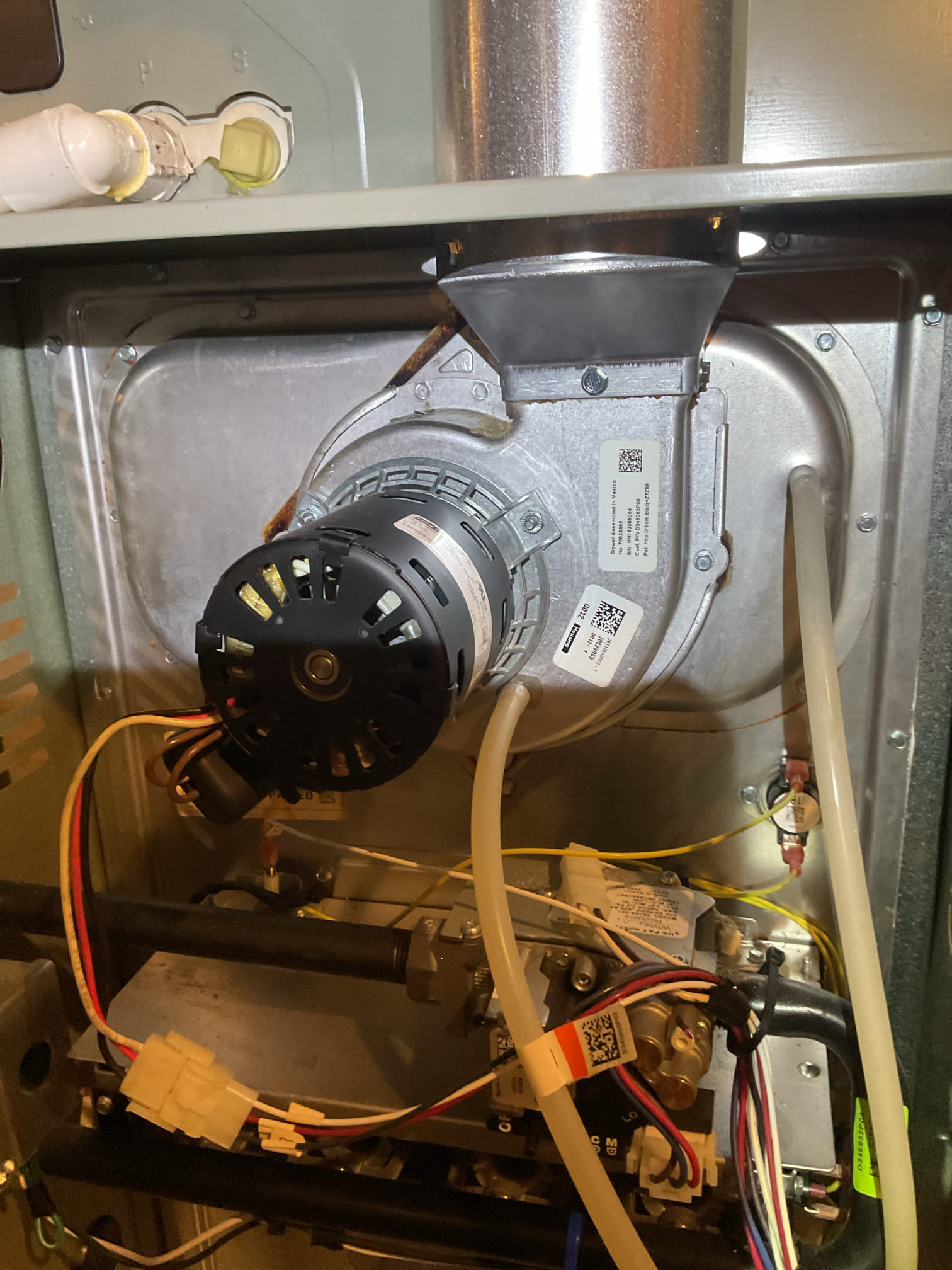 On 10/14/26, I serviced a 6-year-old 80% efficient American Standard gas furnace. I began by replacing the air filter with a 14x24x1 size. I also serviced and tested a 600 humidifier. Electrical connections and voltages were checked, and the burners, flame sensor, and igniter were inspected and tested. The exhaust flue pipe was examined for blockages, rust, and holes. The inducer and blower motor were inspected, and combustion was tested with temperature rise splits at the return and supply. All systems are functioning properly. Humidifier service was charged at $67.15.