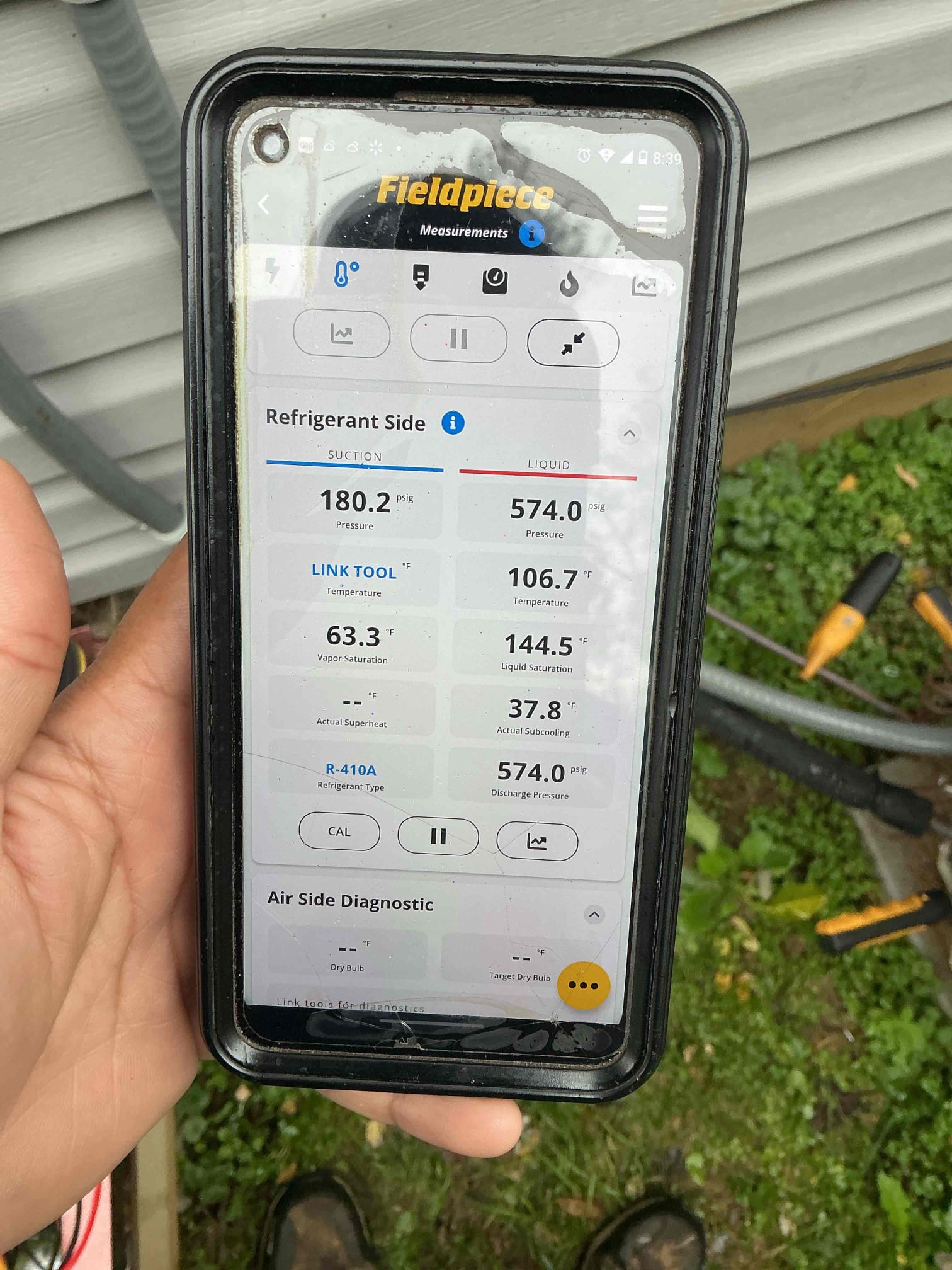 I inspected a 2-year-old Payne heat pump in a mobile home, checking system operation and confirming the 10 kW electric heater was functioning. I replaced the 16x20x1 filter and verified the blower speed at 1150 cfm, suitable for 3-ton cooling. Electrical components and vents were inspected, and the outside heat pump was checked. High pressures in the heat mode indicated restricted refrigerant flow, possibly due to ductwork issues or a meter device problem. I advised the customer to have the ductwork checked and properly sized.