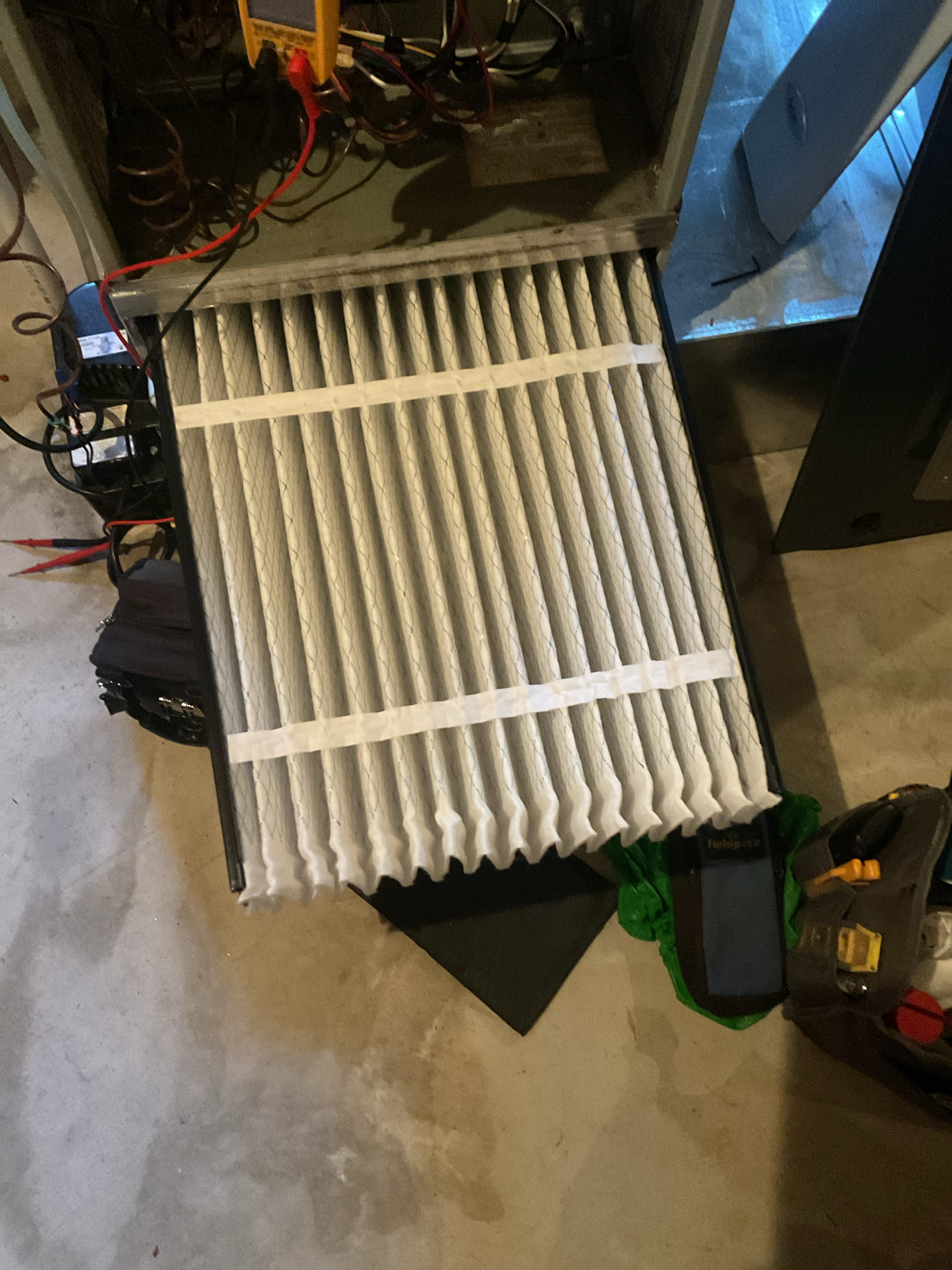 On October 19, I attended to a 7-year-old 95% American Standard gas furnace system. I began by replacing the air filter, which was a size 413. I then serviced the 600 humidifier, ensuring it operated correctly. I meticulously checked all electrical connections and voltages, inspected the heat exchanger, and tested the burners, flame sensor, and igniter. I performed a water test on all tubing and hoses and inspected the collector box. The exhaust and fresh air pipes were checked for any restrictions or bellies. I also inspected the inducer and blower motor operation. I checked for proper combustion and took temperature rise splits at the return and supply. Everything was found to be functioning correctly. The service, including the humidifier service and filter replacement, was charged at $165.46, paid via credit card. The customers have expressed interest in a free plumbing inspection, which should be scheduled.
