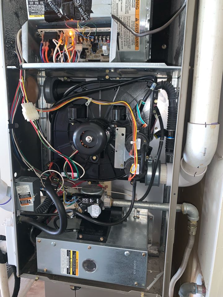 In the Sonoma area working on a furnace repair! This inducer motor, which is a major component unfortunately failed! Took the old inducer out, and installed the new! This is our finish after the furnace repair!