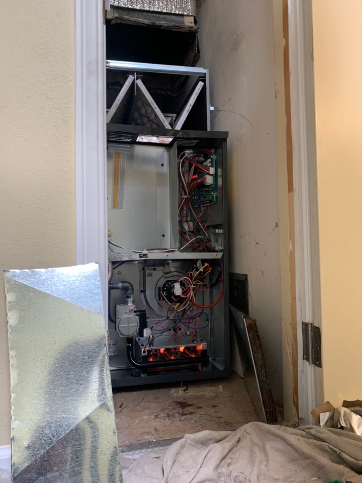 Today we are here in alameda area performing a furnace only replacement. We sealed all the boots and plenums to help reduce airflow leakage. We ensured that all components of the new installation was brought up to code. With the new high efficiency furnace our client will now be ready for the cold nights here in alameda ca 