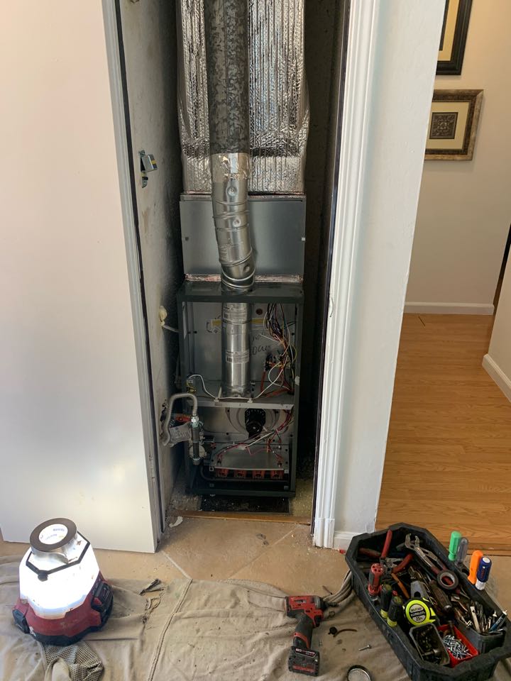 Here in the Pinole area performing a80% furnace replacement and replacing all floor registers. With their new high efficiency furnace, the clients are now ready to move out and rent their home out to future tenants. 