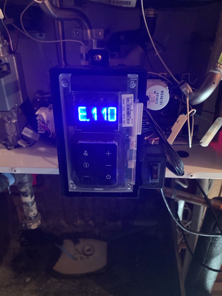 In orinda, California this evening performing a diagnostic on the Barton residence water heater. Their flu pipe has standing water inside so we cleared it out and there system is fully operational!
