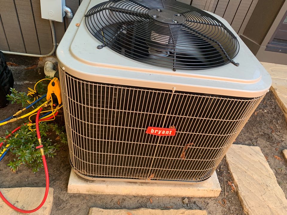 In northern orinda, California this afternoon performing a a/c maintenance for the Mosellen residence!