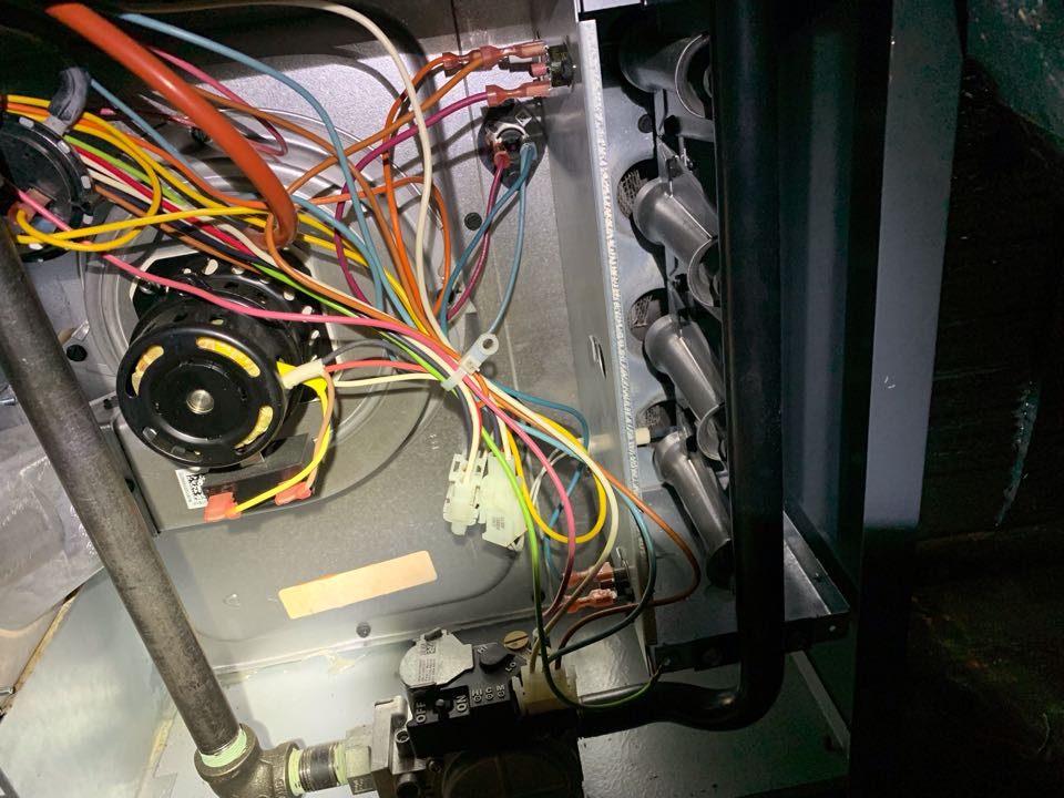 In San Leandro, California performing a furnace maintenance for the Pande residence. 