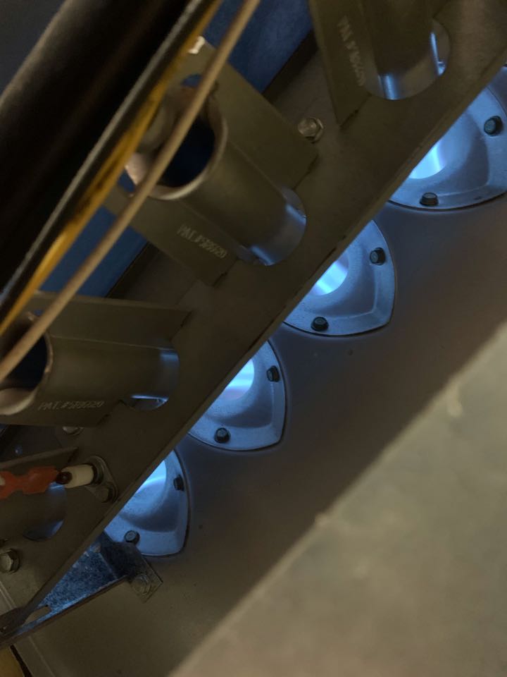 In orinda, California this afternoon performing a furnace maintenance for the Szu residence.