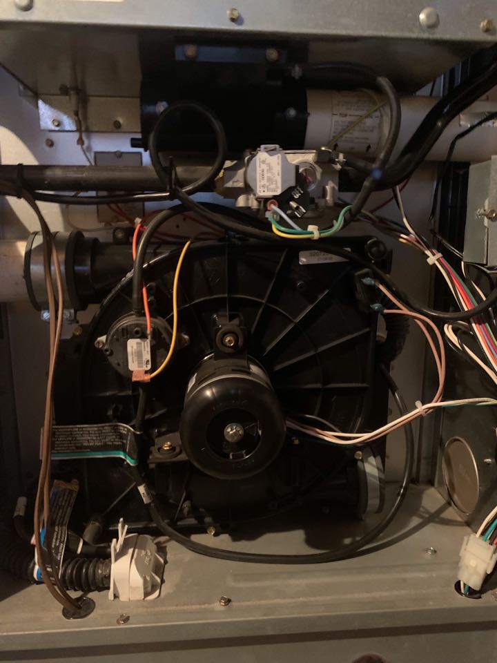 In Oakland, California this morning performing a furnace maintenance for our honey homes client.