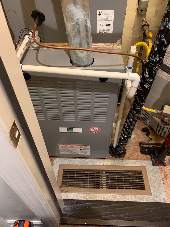 In Oakland, California this afternoon performing a furnace maintenance for the Kienitz residence!
