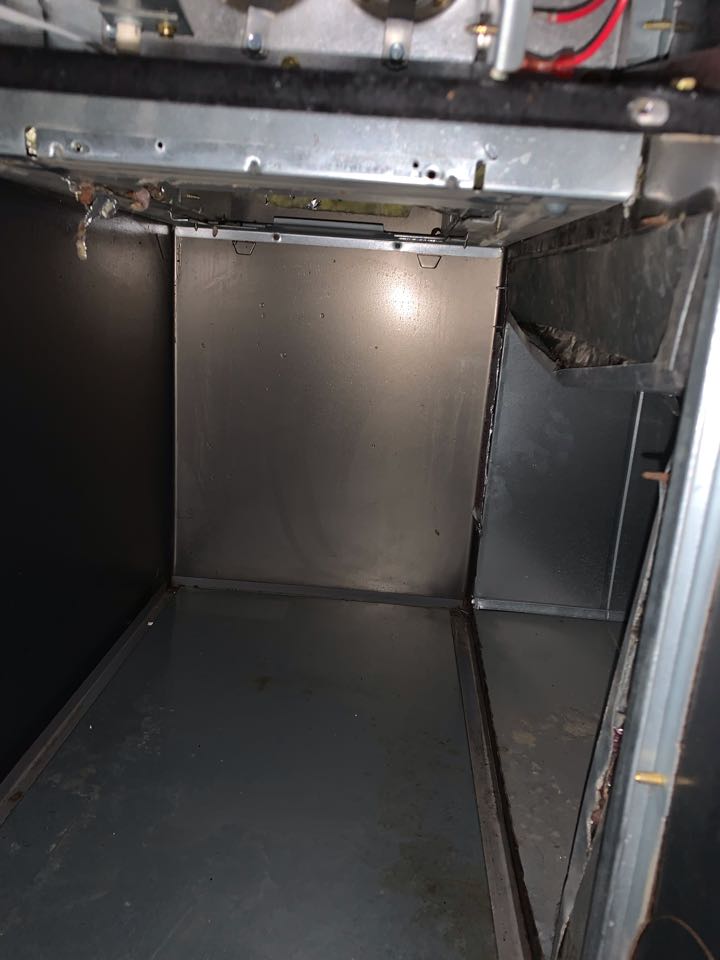 In orinda, California this afternoon performing a blower wheel cleaning for our honey homes client!