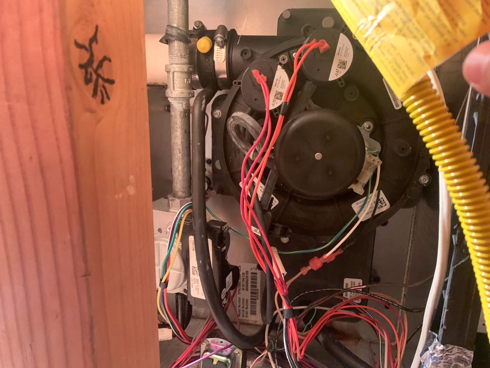 In Orinda, California this afternoon performing a furnace maintenance for the Leaverton residence.