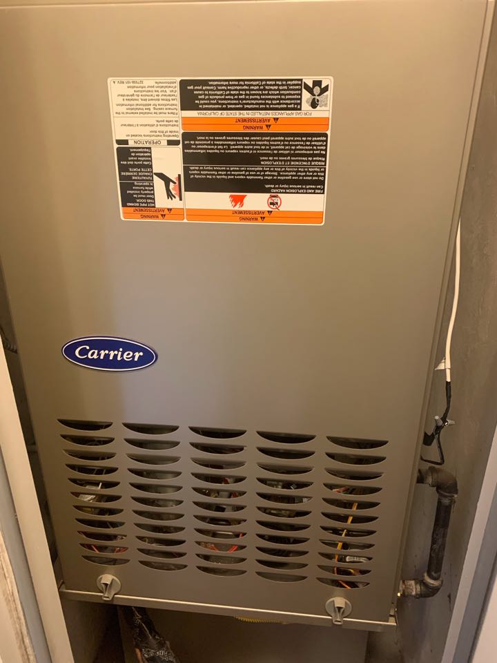 In Bay Point, California this afternoon performing a furnace maintenance for the Neakrase residence.