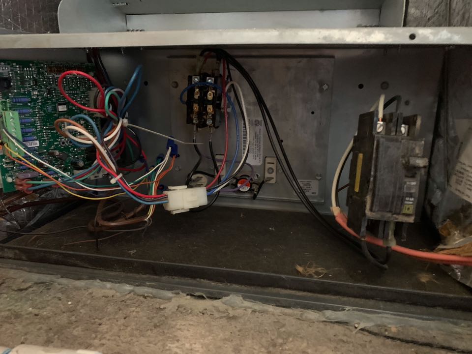 In Lafayette, California this afternoon performing a furnace maintenance for the Whitlock residence.