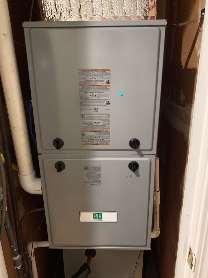 In Walnut Creek, California this afternoon performing a furnace maintenance for the Davidson residence.
