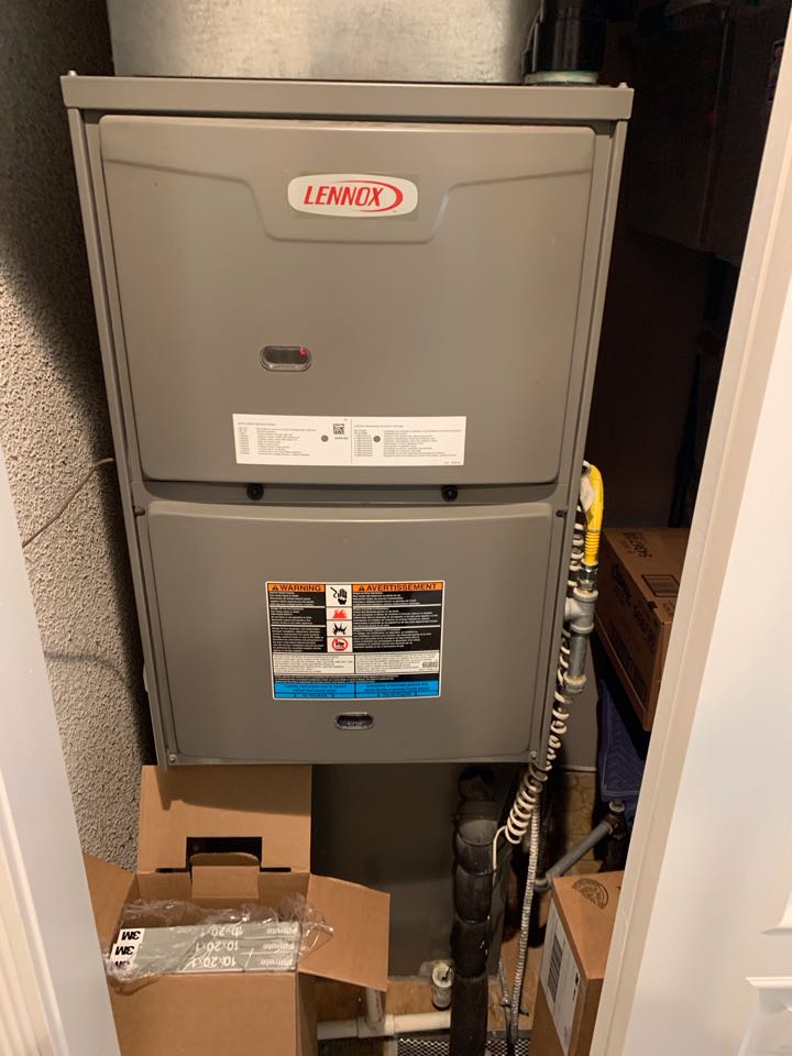 In Alamo, California this afternoon performing a furnace maintenance for the Hogan residence. 