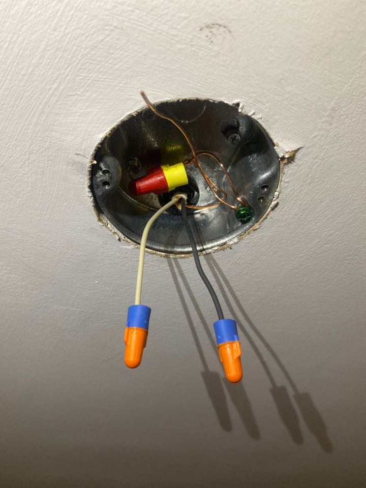 Installed two rated ceiling fan metal boxes and installed customer supplied ceiling fan in Linthicum Heights, MD