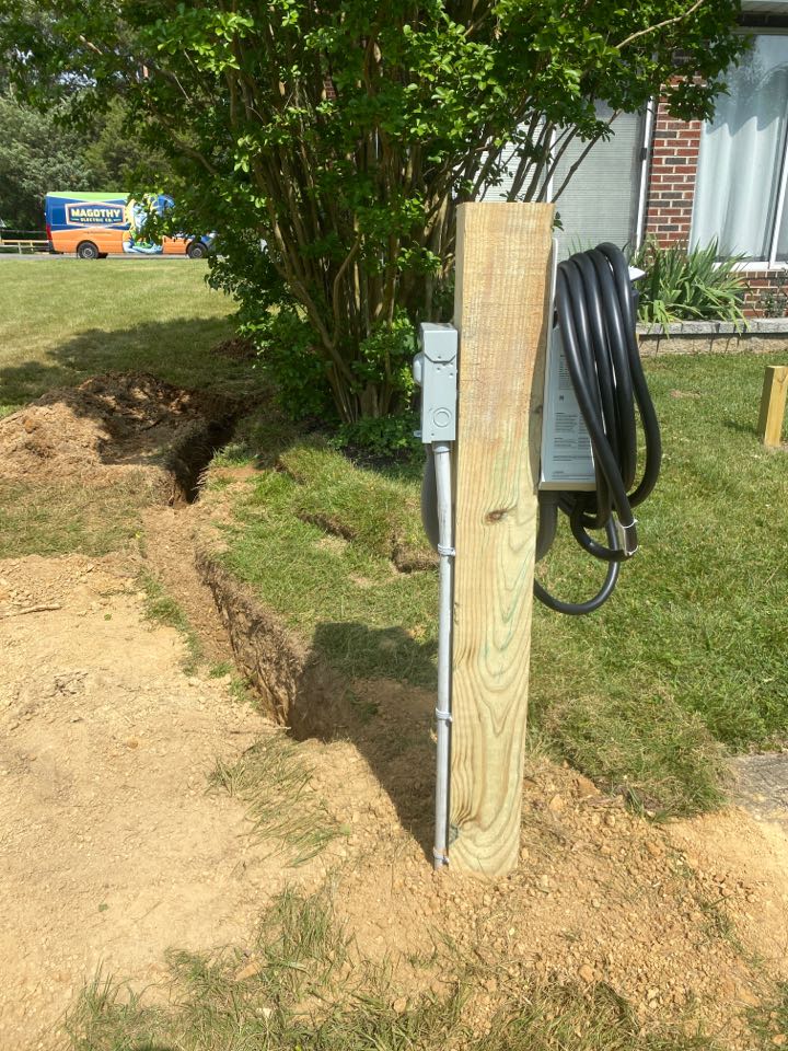 Ran 60A dedicated circuit, and Installed  car charger in Linthicum Heights,MD