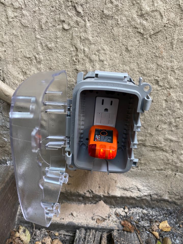 Installed new outdoor rated box and GFCI outlet from existing circuit in Dundalk,MD