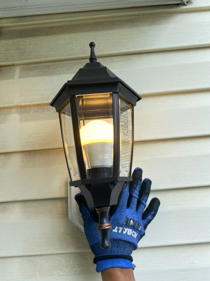 Replaced two sconces in Windsor Mill,MD