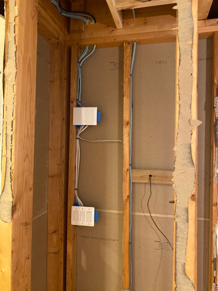 Relocated 3gang switch box and installed quad outlet in Davidsonville, MD