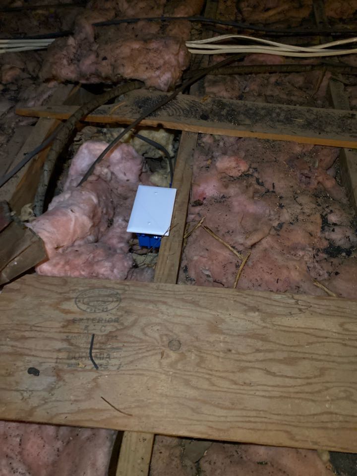 Installed junction box to protect wires in attic, replaced smoke/carbon monoxide alarm, and vented bathroom exhaust fan in Edgewater, MD