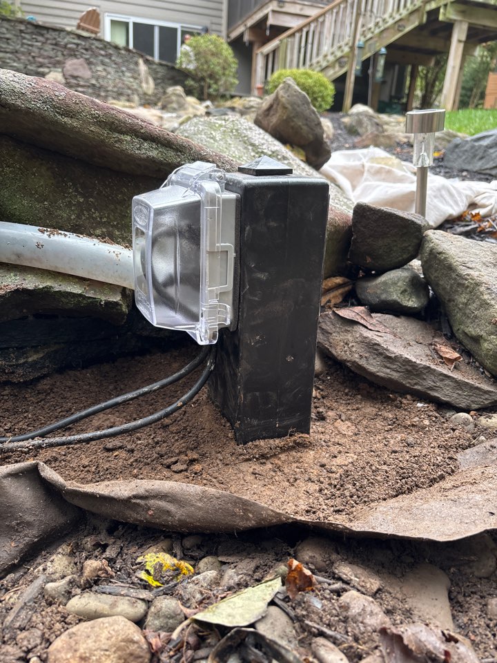 Installed outdoor post and bubble cover in Columbia, MD.