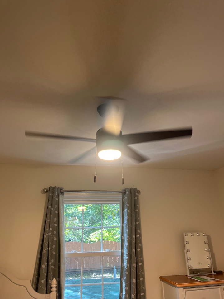 Installed new customer supplied ceiling fan in Crofton, Maryland