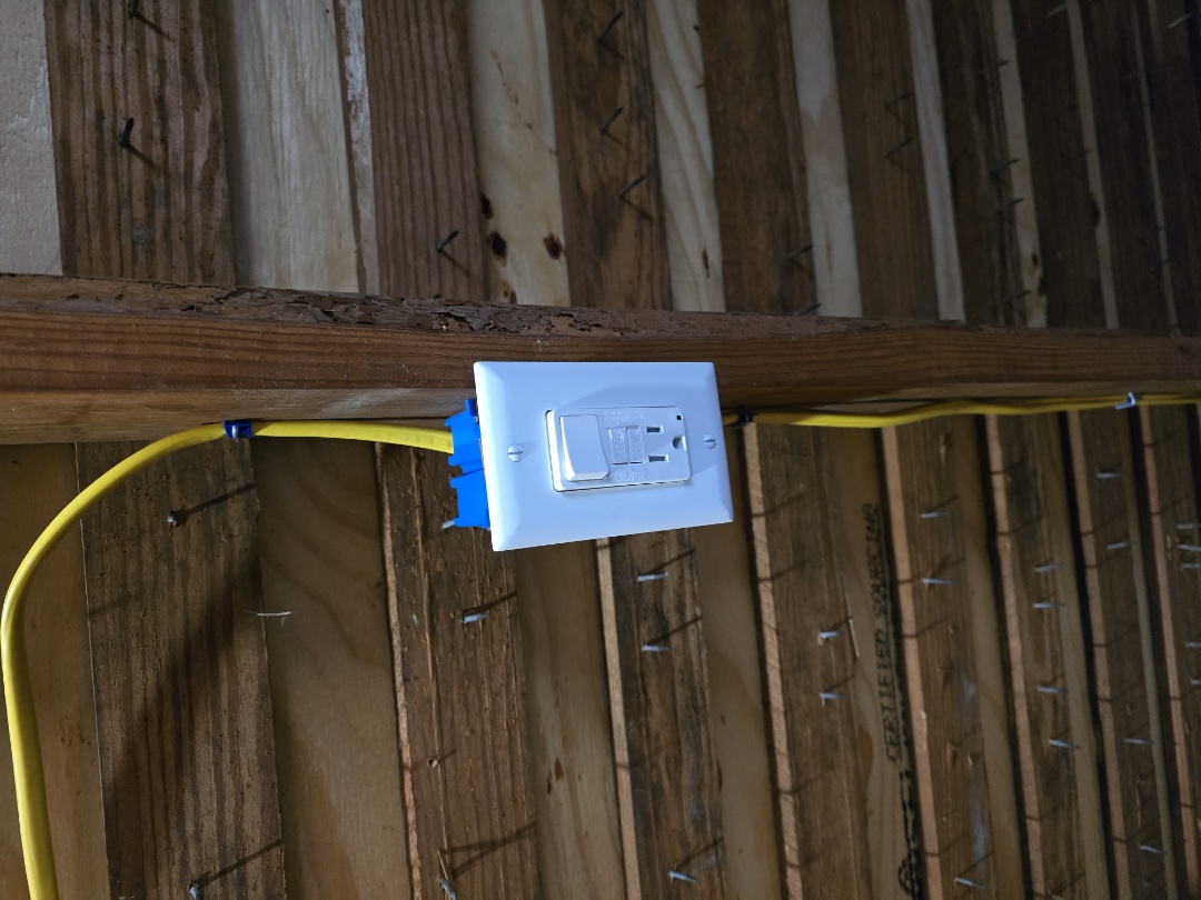 installation of switch and GFI outlet to furnace